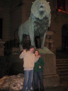 Kyle and I in front of the Art Institute